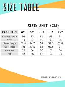 Tween Girls Letter Graphic Print Sweatshirt & Pants Set – Casual 2-Piece Outfit