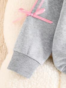 Tween Girls Letter Graphic Print Sweatshirt & Pants Set – Casual 2-Piece Outfit