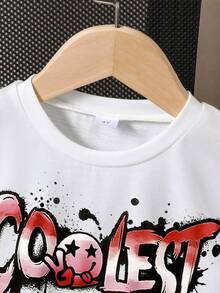 Boys Camo Bear Print T-Shirt & Shorts Set – Casual 2-Piece Summer Outfit for Kids