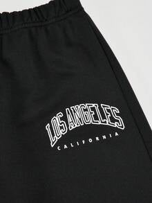 Girls 3-Pack Letter Print Sweatpants Set – Casual Everyday Jogger Pants