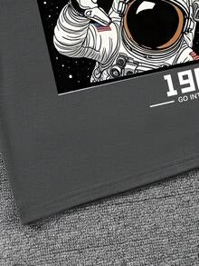 Boys Astronaut Print T-Shirt & Shorts Set – 2-Piece Casual Summer Outfit for Kids