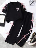 Tween Girls Butterfly Print T-Shirt & Pants Set – Casual 2-Piece Outfit