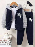 Boys Color Block Letter Print Hoodie & Pants Set – 2-Piece Casual Outfit