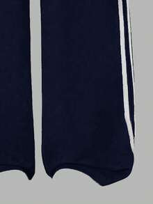 Youth Girls Numeric Print Sweatshirt & Sweatpants Set – Oblique Shoulder Casual 2-Piece Outfit