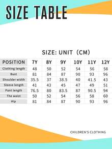 Tween Girls Cartoon Print Sweatshirt & Pants Set – Minimalist 2-Piece Spring Outfit