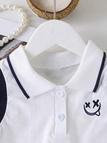 Girls Cartoon Print Polo Vest & Pleated Skirt Set – Casual 2-Piece Outfit for Kids