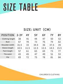Toddler Girls' Cartoon Print Round Neck Short Sleeve Top And Cargo Pants Set