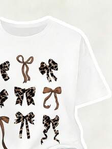Toddler Girls Bow Graphic Print Short Sleeve Top & Flare Pants Set – 2-Piece Outfit