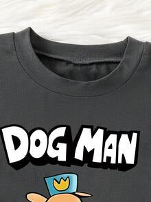 Boys Letter & Cartoon Graphic Print T-Shirt & Shorts Set – Casual 2-Piece Summer Outfit