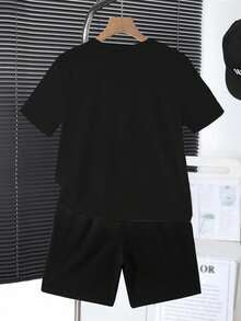 Boys 2-Piece Number Print T-Shirt & Shorts Set – Casual Summer Outfit for Kids