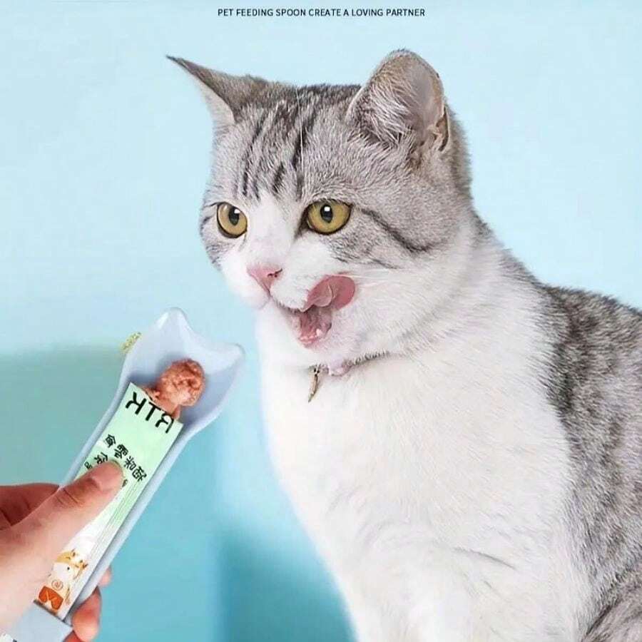 Cat Treat Squeeze Spoon Feeder – Lickable Wet Treat & Liquid Snack Dispenser for Cats