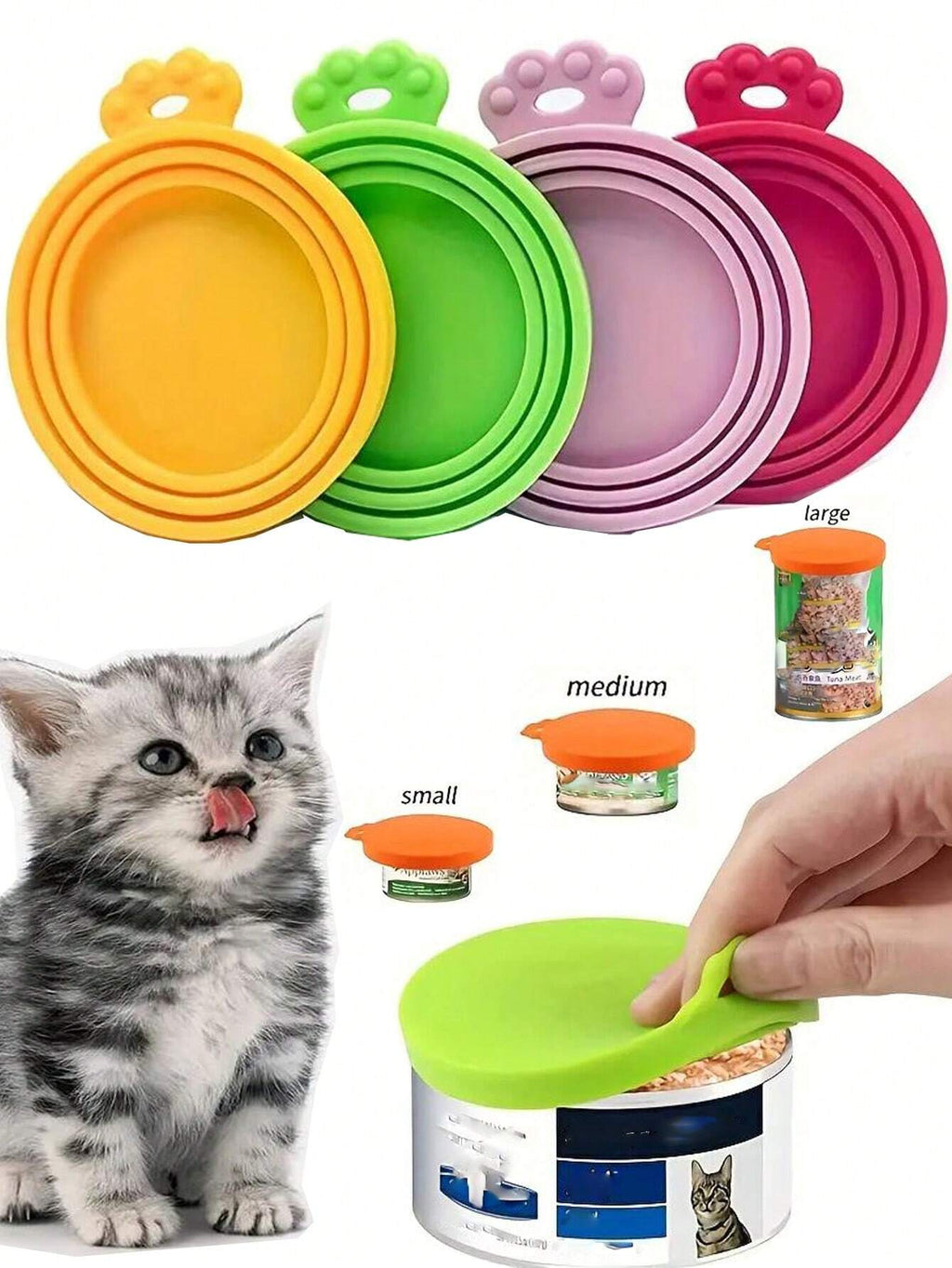 Silicone Pet Food Can Covers – 3-in-1 Sealing Lids for Cat & Dog Wet Food (1/2/3/5 Pack)