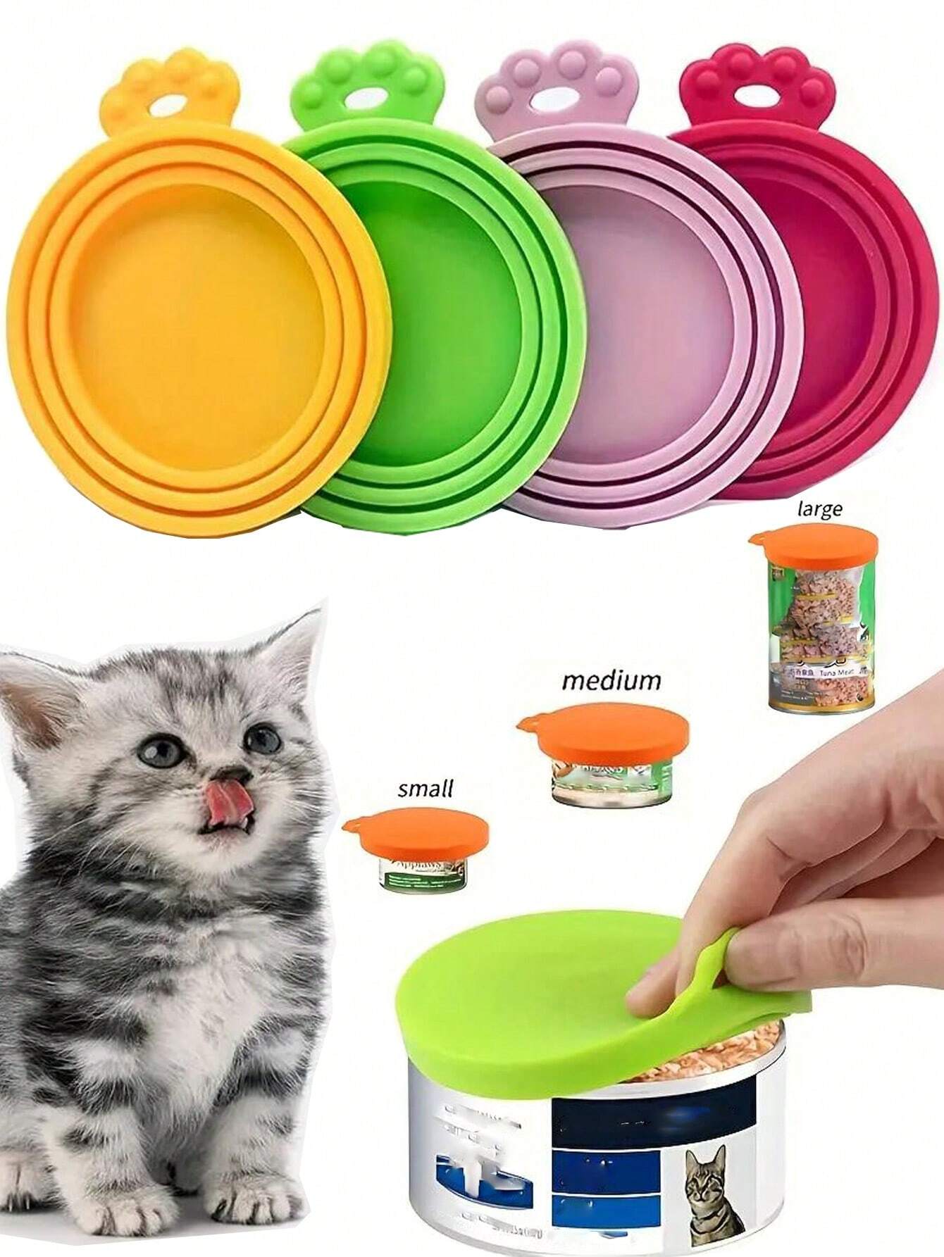 Silicone Pet Food Can Covers – 3-in-1 Sealing Lids for Cat & Dog Wet Food (1/2/3/5 Pack)