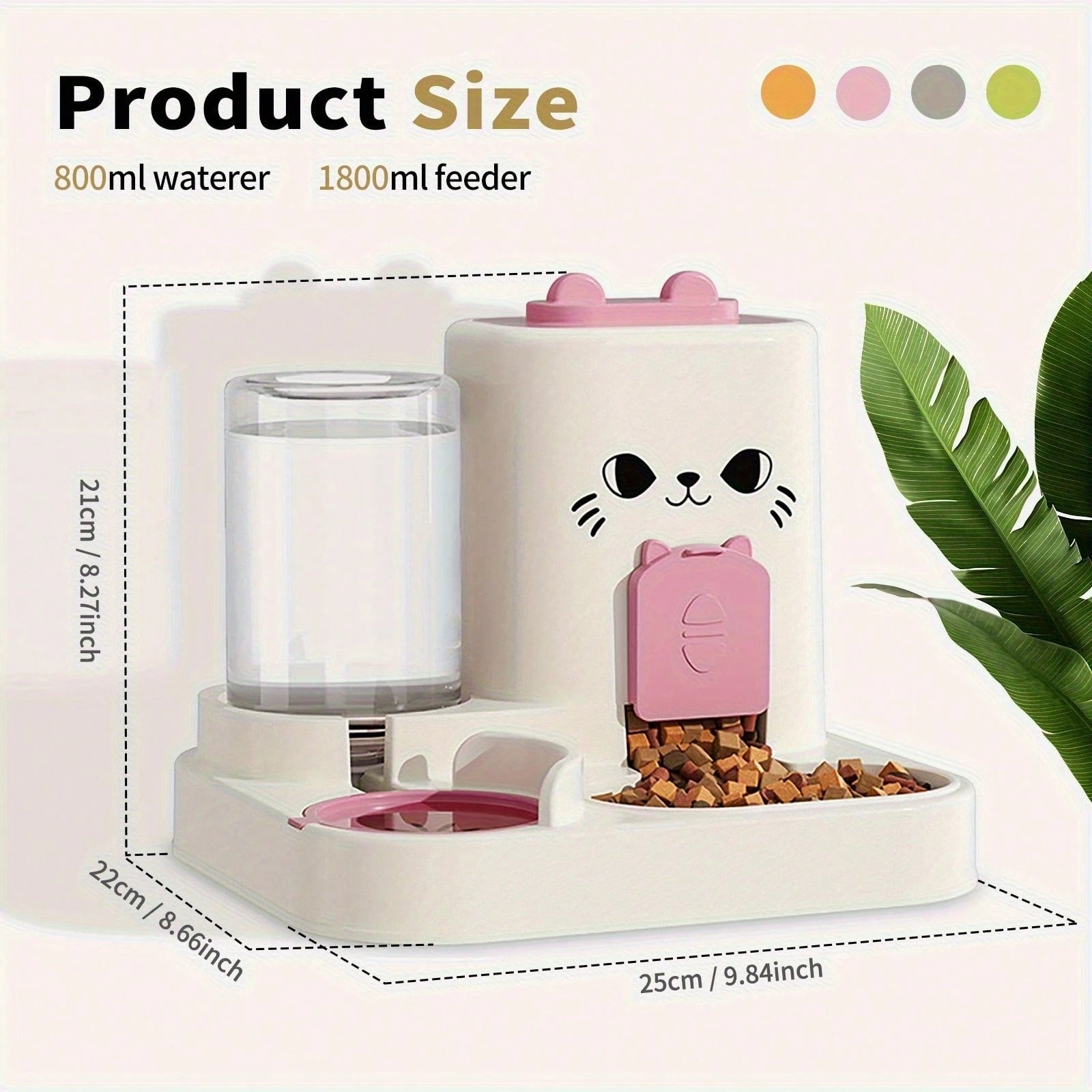 2-in-1 Automatic Cat Feeder & Water Dispenser – Large Capacity Dry/Wet Food Separation Feeding Station