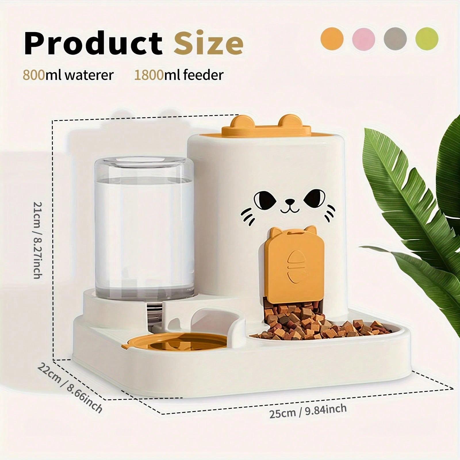 2-in-1 Automatic Cat Feeder & Water Dispenser – Large Capacity Dry/Wet Food Separation Feeding Station