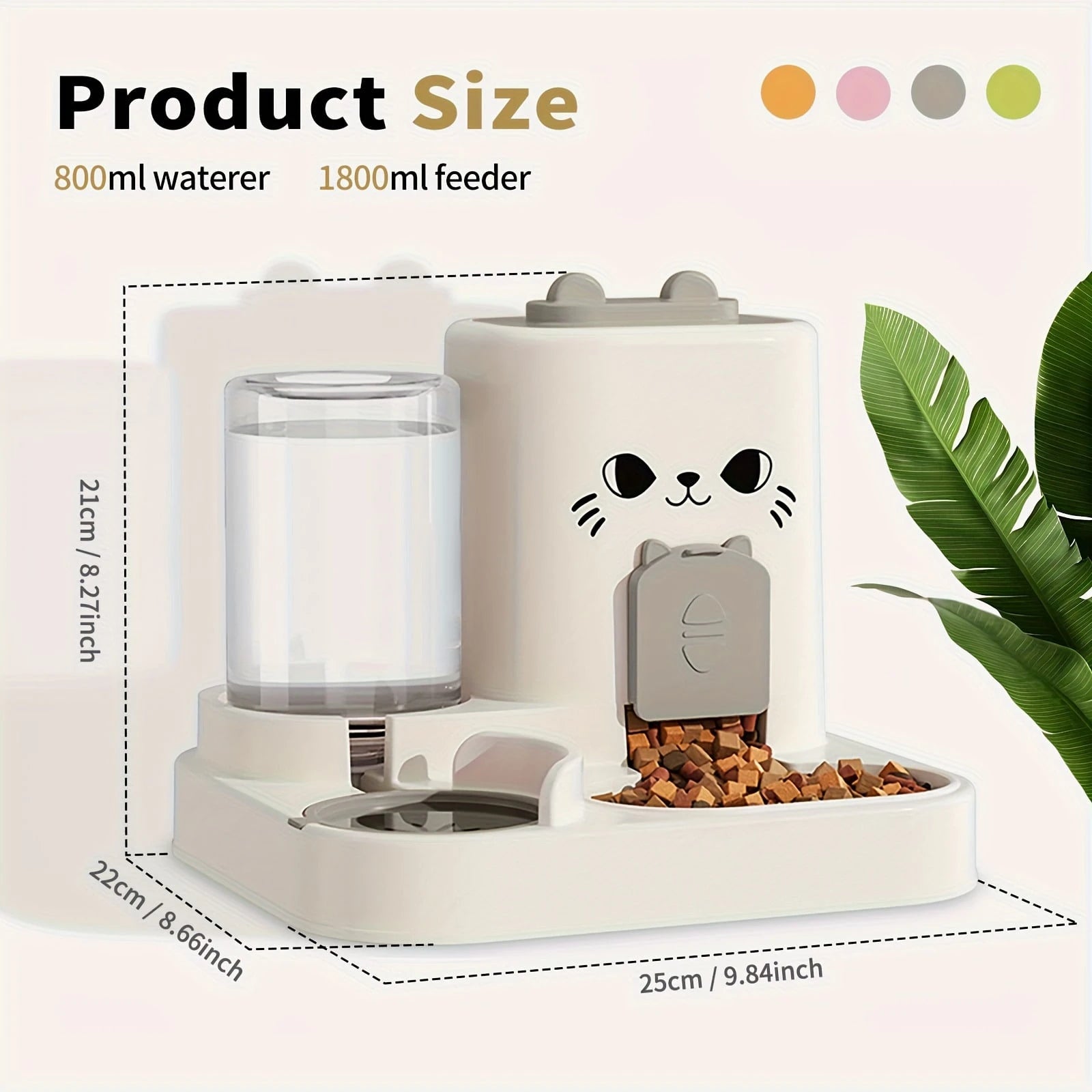 2-in-1 Automatic Cat Feeder & Water Dispenser – Large Capacity Dry/Wet Food Separation Feeding Station