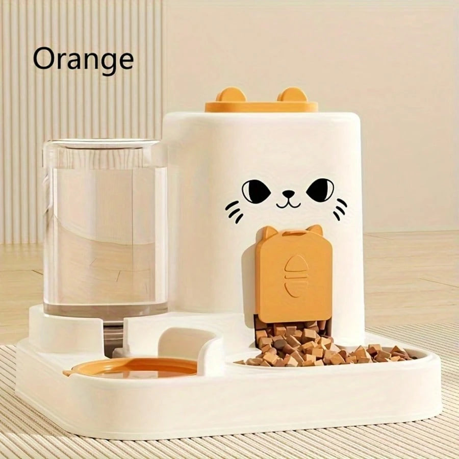 2-in-1 Automatic Cat Feeder & Water Dispenser – Large Capacity Dry/Wet Food Separation Feeding Station