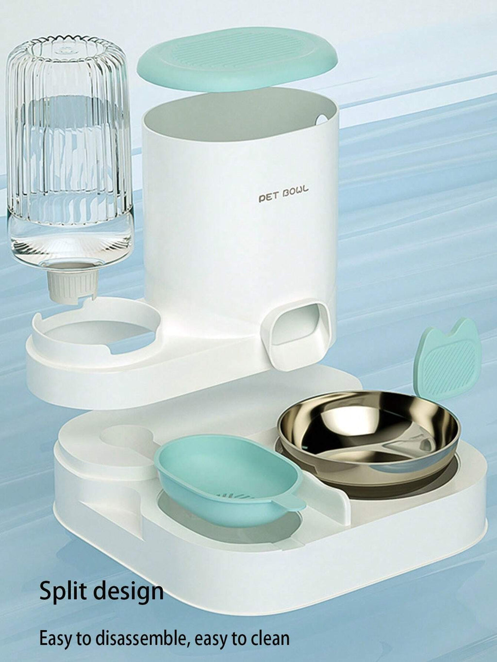 2-in-1 Automatic Pet Food Container & Water Dispenser Set – Elevated Feeding Station for Cats & Dogs