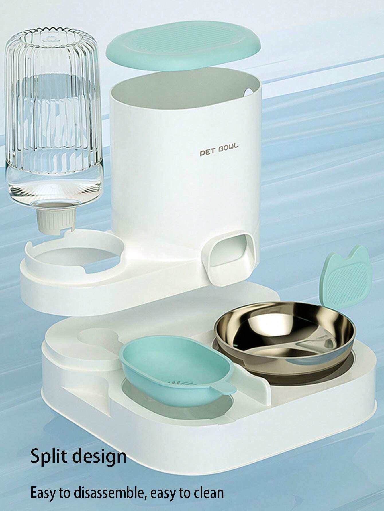 2-in-1 Automatic Pet Food Container & Water Dispenser Set – Elevated Feeding Station for Cats & Dogs