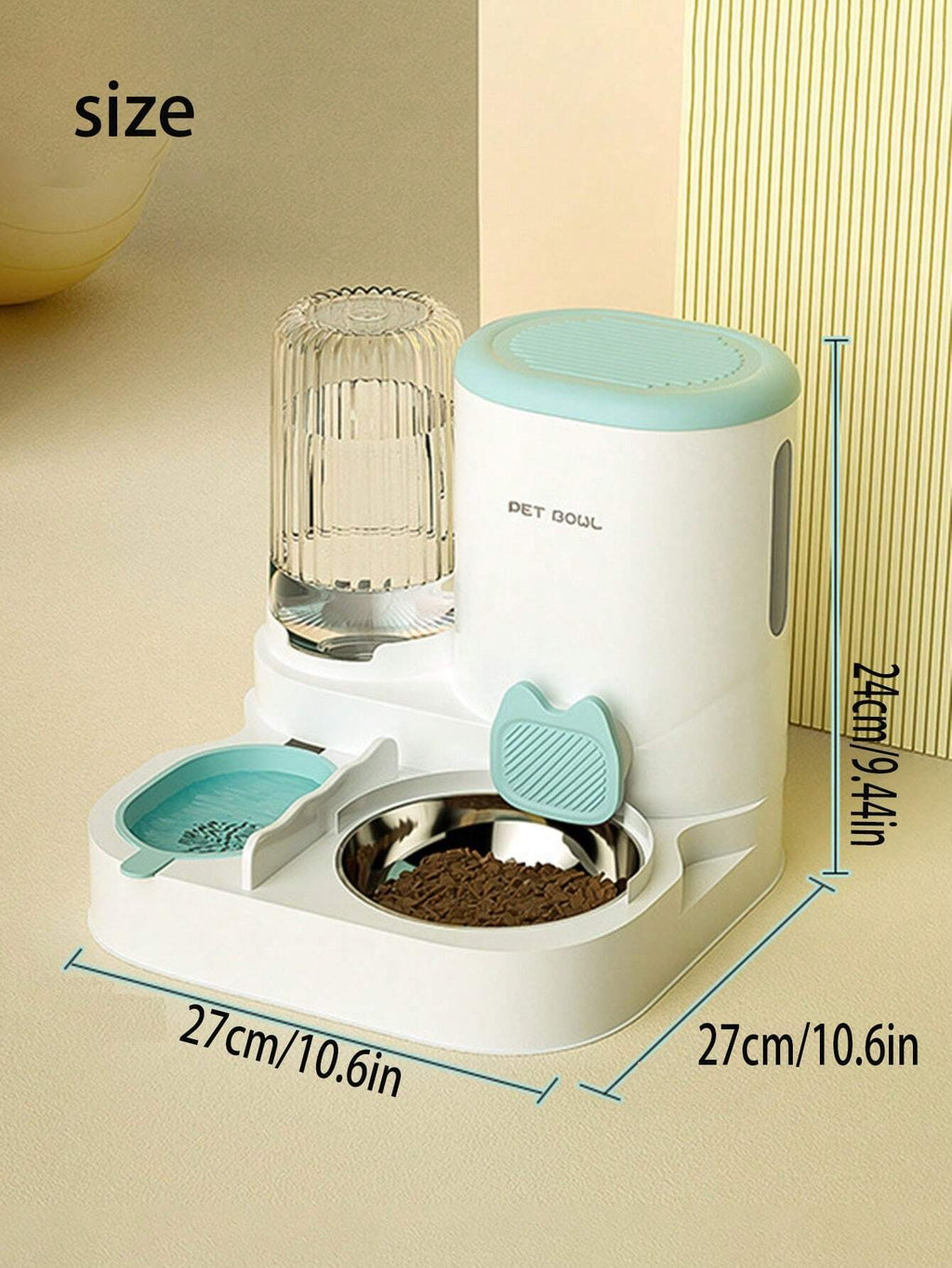 2-in-1 Automatic Pet Food Container & Water Dispenser Set – Elevated Feeding Station for Cats & Dogs