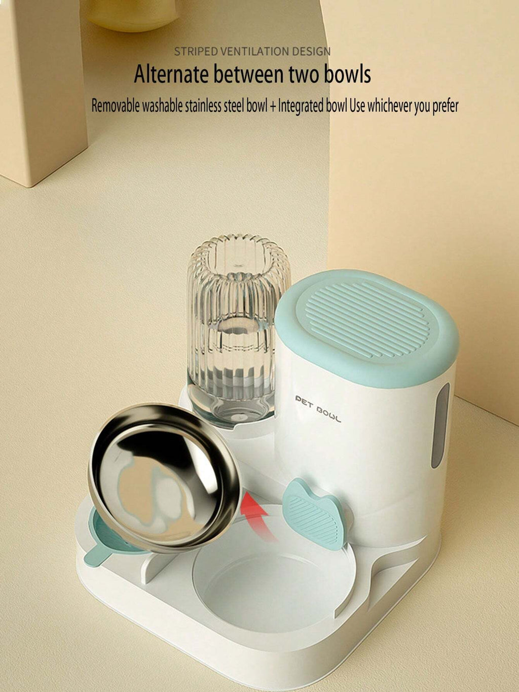 2-in-1 Automatic Pet Food Container & Water Dispenser Set – Elevated Feeding Station for Cats & Dogs