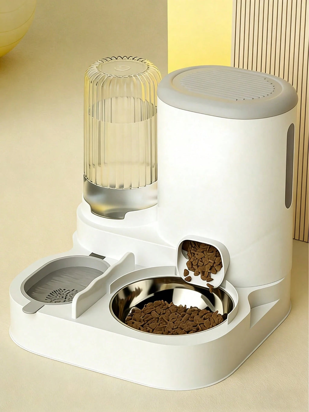 2-in-1 Automatic Pet Feeding & Water Drinking Set – Dry/Wet Food Separation Cat & Dog Feeding Station