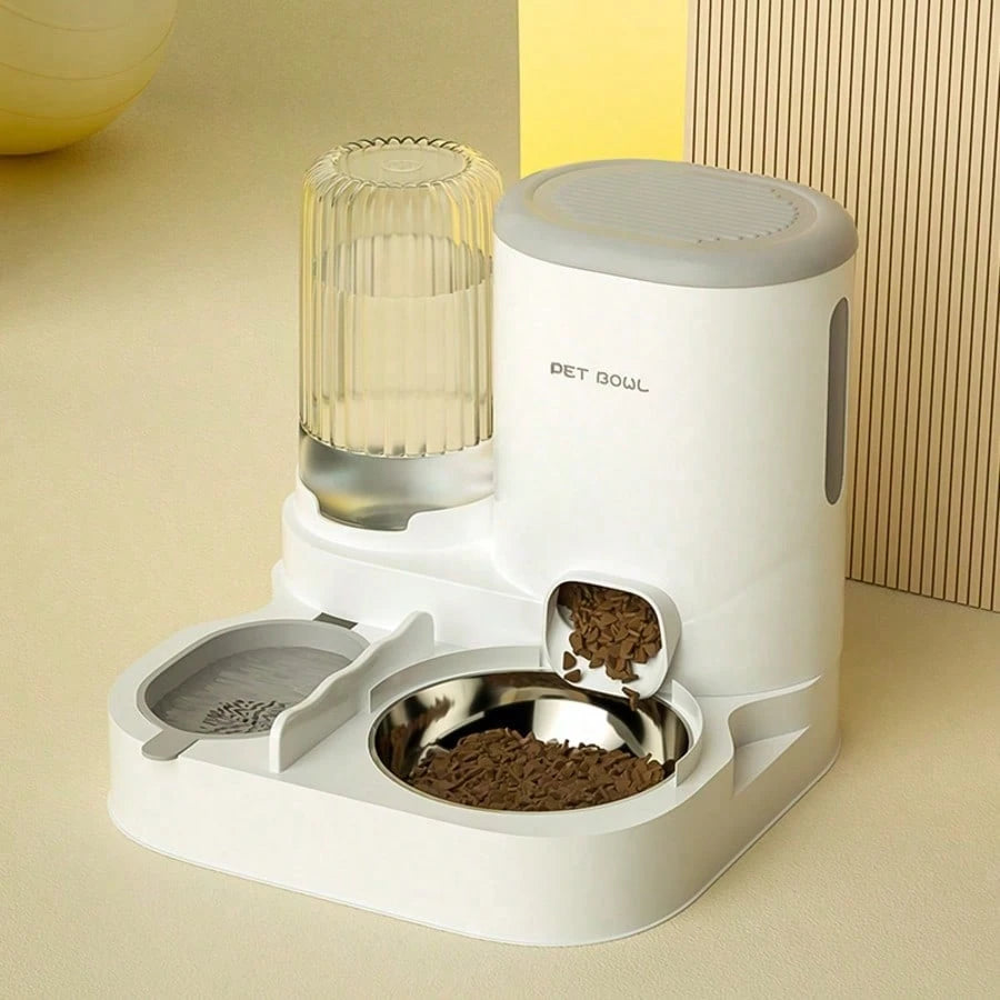 2-in-1 Automatic Pet Feeding & Water Drinking Set – Dry/Wet Food Separation Cat & Dog Feeding Station