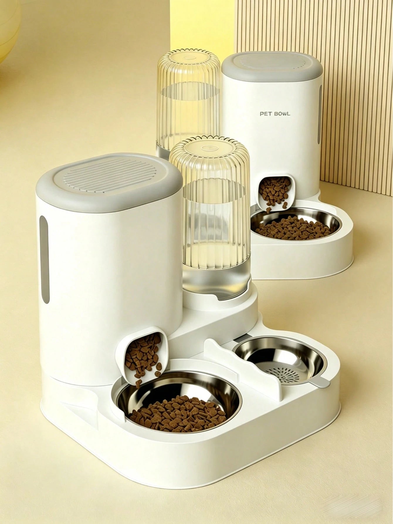 2-in-1 Automatic Pet Feeding & Water Drinking Set – Dry/Wet Food Separation Cat & Dog Feeding Station