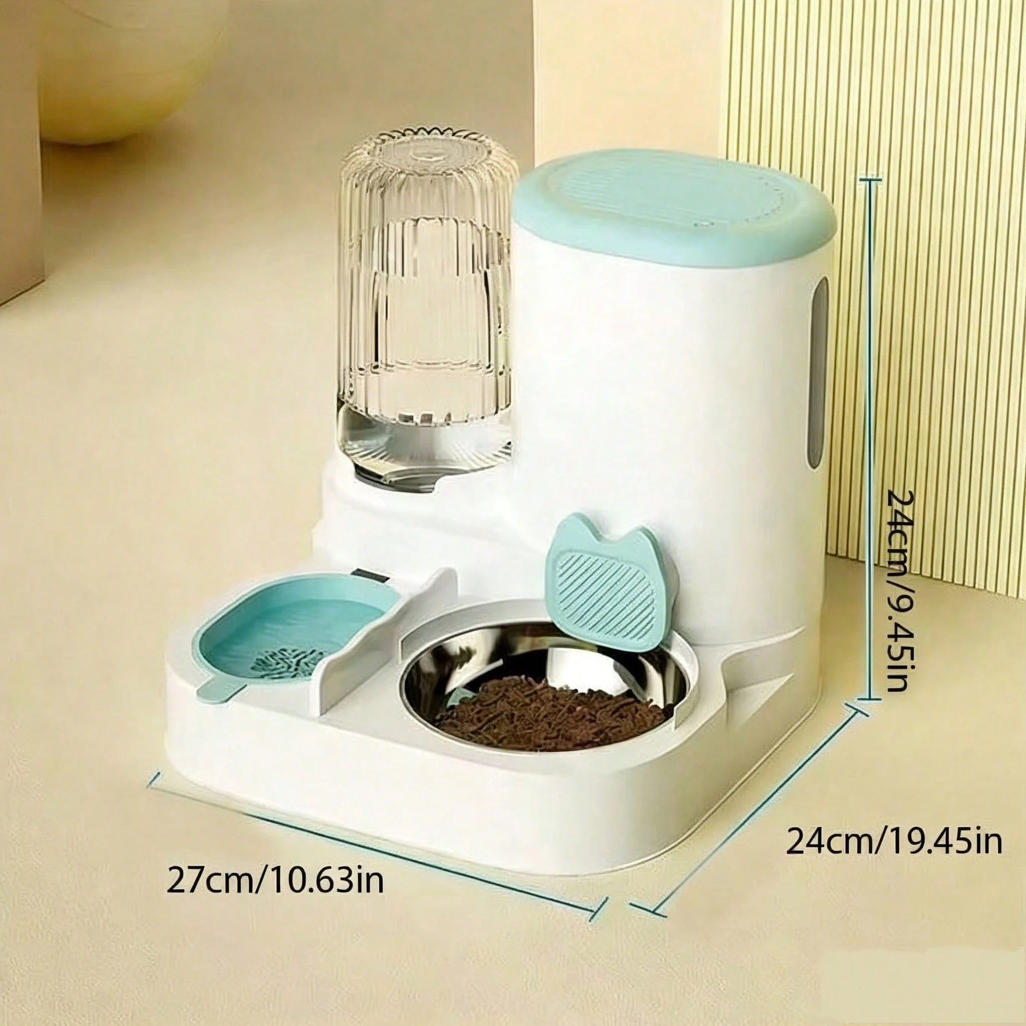 2-in-1 Automatic Pet Feeding & Water Drinking Set – Dry/Wet Food Separation Cat & Dog Feeding Station