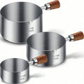 3-Piece Stainless Steel Pet Food Scoop Set – 1 Cup / 1⁄2 Cup / 1⁄4 Cup Measuring Scoops for Dogs, Cats & Small Pets