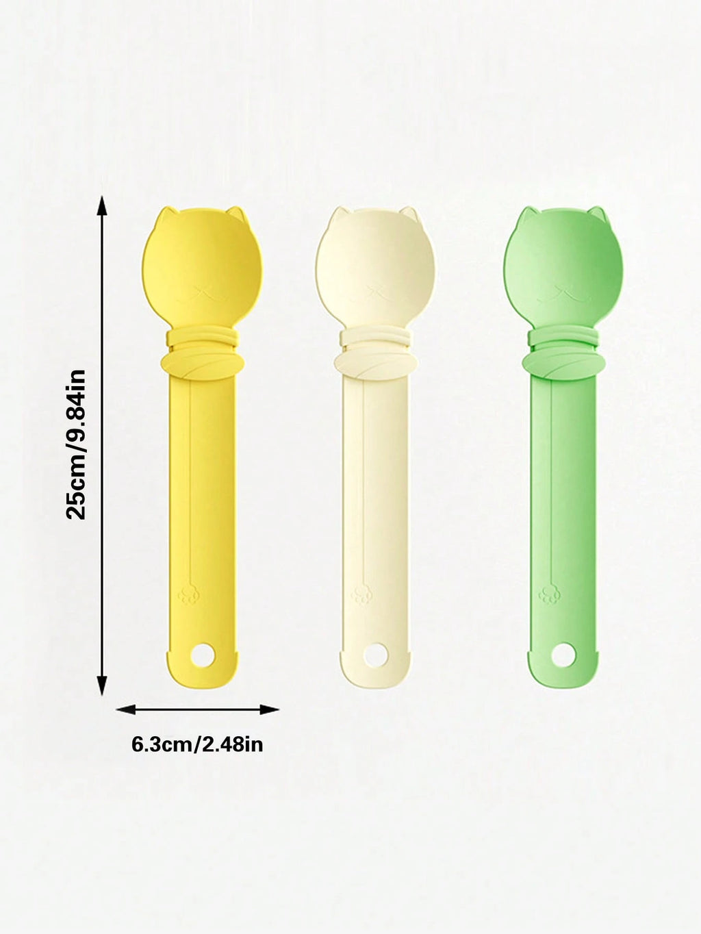 3-Piece Squeeze-Style Cat Food Dispenser Set – Long Handle Wet Food & Lickable Treat Spoon for Cats