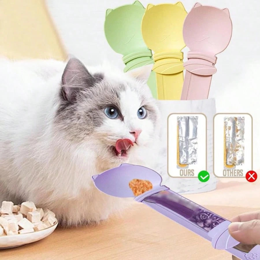 4-Piece Cat Treat Squeeze Spoon Set – Multifunctional Wet Food & Purée Dispenser for Lickable Treats