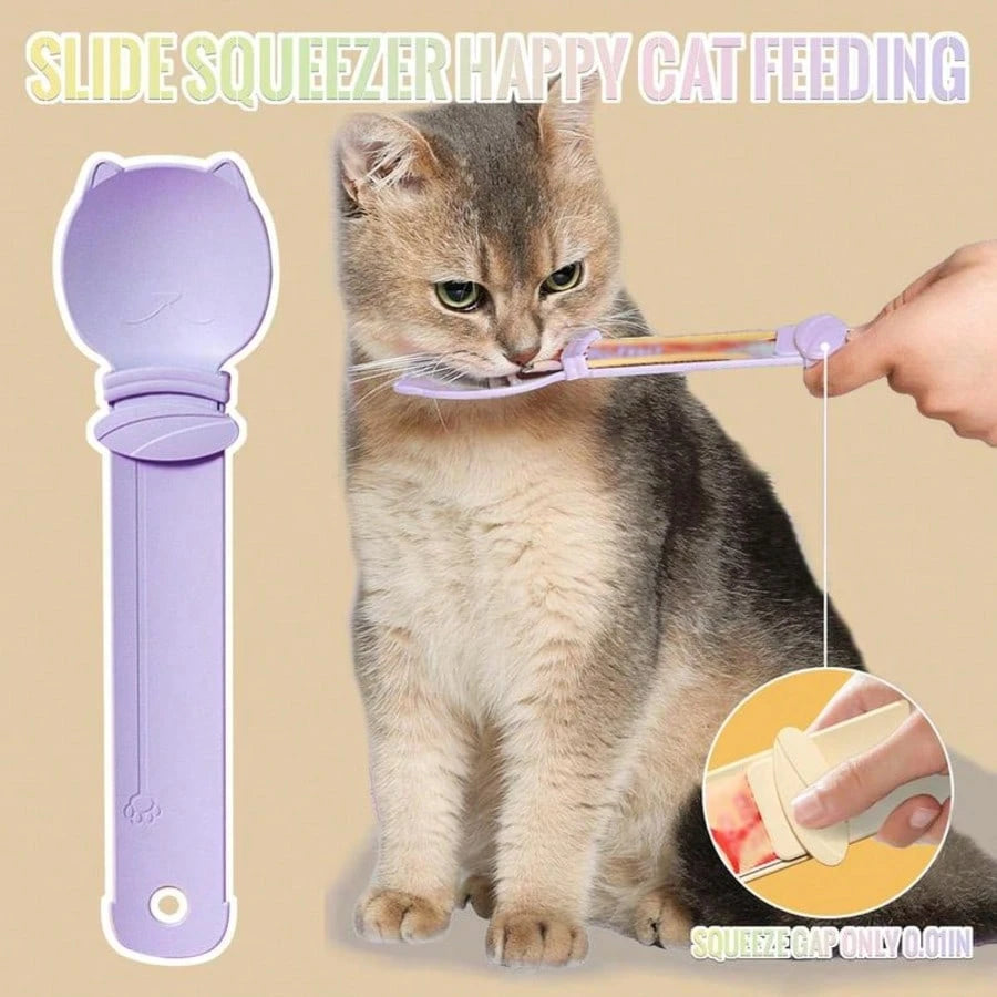 4-Piece Cat Treat Squeeze Spoon Set – Multifunctional Wet Food & Purée Dispenser for Lickable Treats