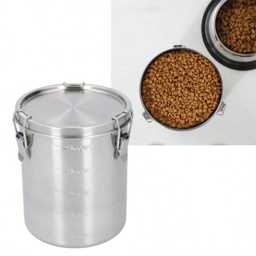 3-Piece Airtight Pet Treat Container Set – Rustic Plastic Storage Jars for Dog & Cat Snacks