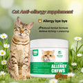 Allergy Relief Chews for Cats – Immune Support with Colostrum, Probiotics & Salmon Oil (100 Count)