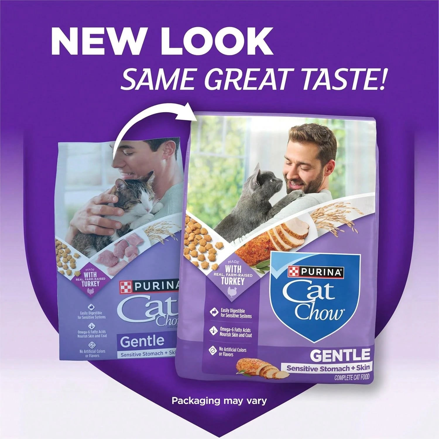 Cat Chow Gentle Sensitive Stomach & Skin Dry Cat Food with Turkey – 13 lb Bag