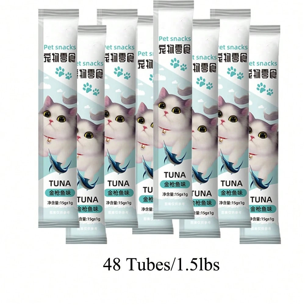 Lickable Creamy Purée Cat Treats – Tuna, Salmon & Chicken Squeezable Tubes