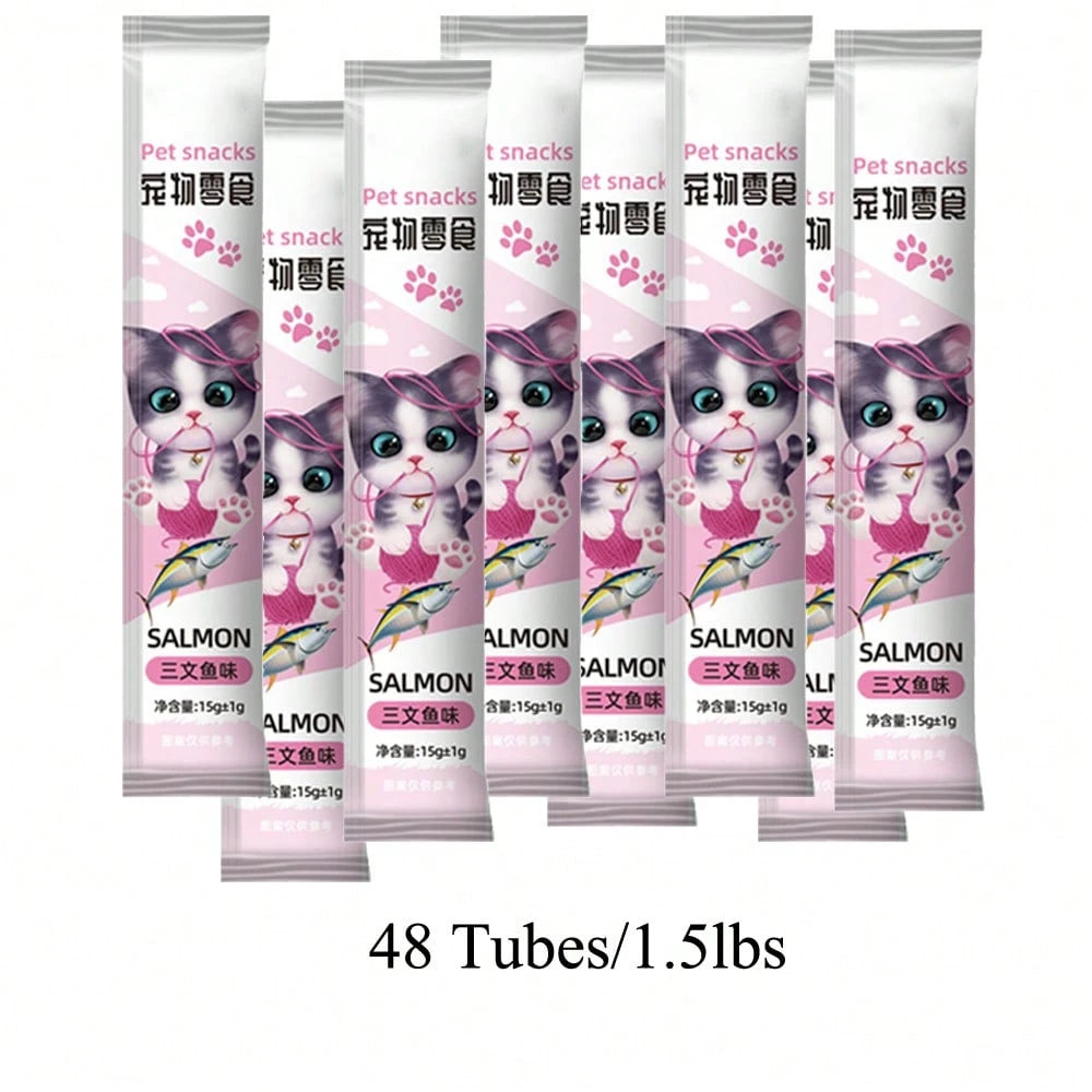 Lickable Creamy Purée Cat Treats – Tuna, Salmon & Chicken Squeezable Tubes
