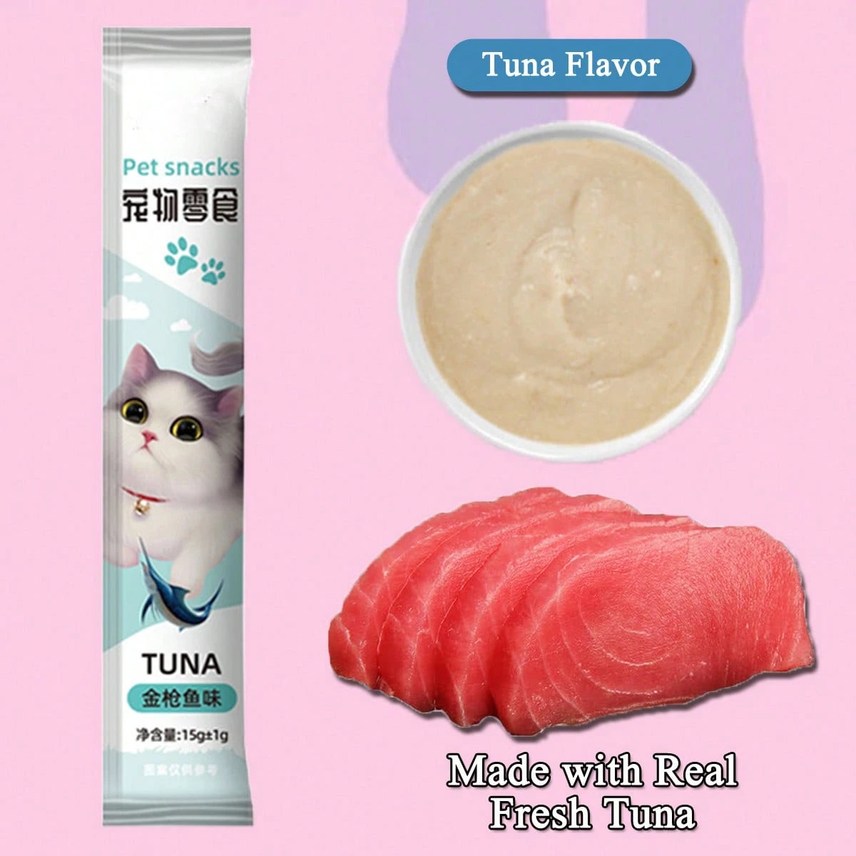 Lickable Creamy Purée Cat Treats – Tuna, Salmon & Chicken Squeezable Tubes