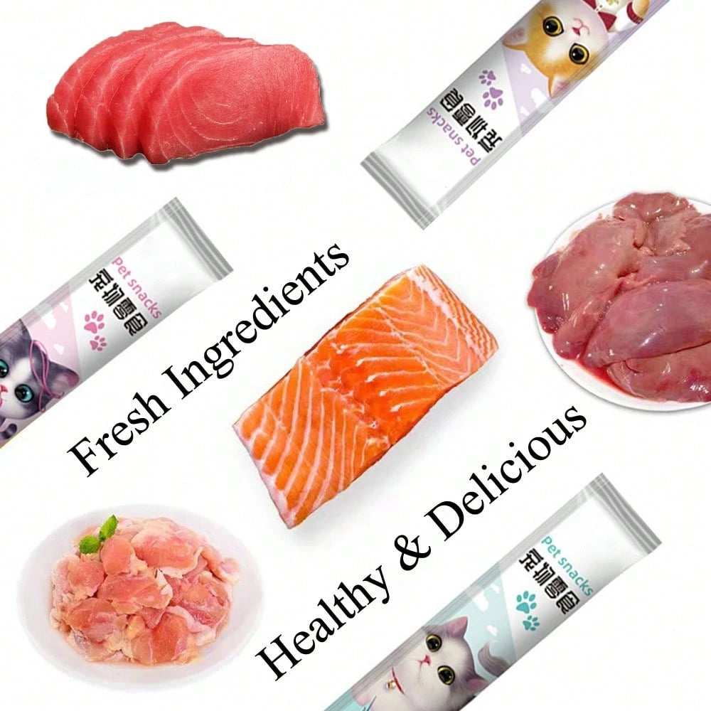 Lickable Creamy Purée Cat Treats – Tuna, Salmon & Chicken Squeezable Tubes