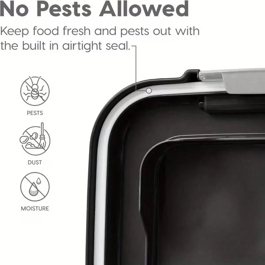Airtight Stackable Dog & Cat Food Storage Container – 10 lb & 30 lb Sizes with Wheels & Treat Container