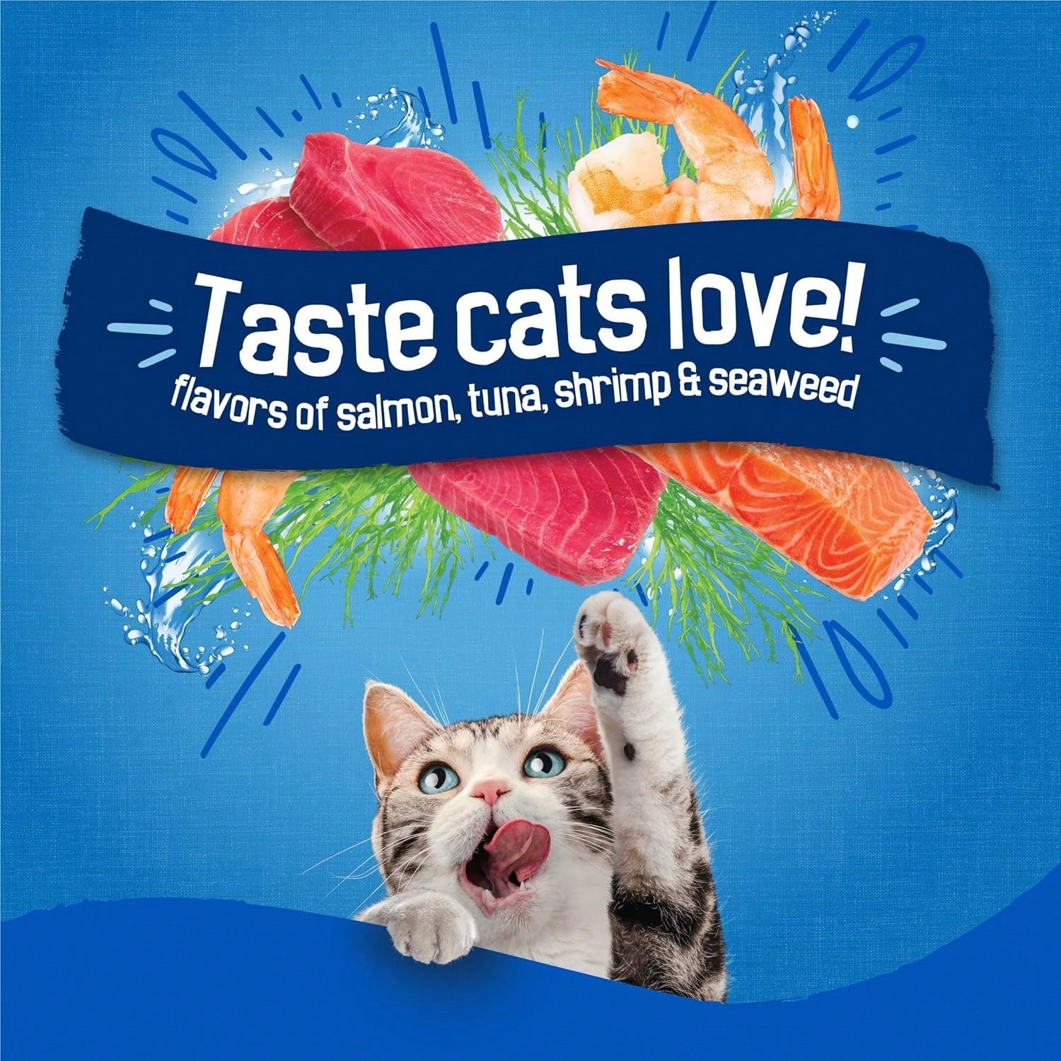 Friskies Seafood Sensations Dry Cat Food – Salmon, Tuna & Shrimp Flavors, 22 lb Bag