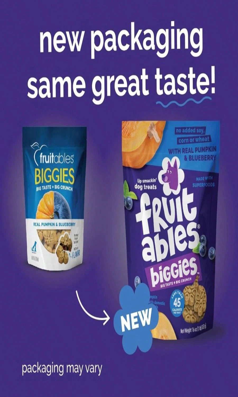 Fruitables Biggies Dog Biscuits – Crispy Apple & Bacon Pumpkin Crunch Treats (16 oz, Wheat-Free)