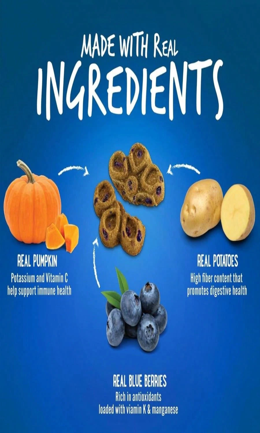 Fruitables Biggies Dog Biscuits – Crispy Apple & Bacon Pumpkin Crunch Treats (16 oz, Wheat-Free)