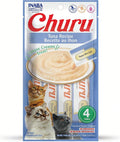 INABA Churu Lickable Cat Treats – Tuna Recipe Creamy Purée (4 Tube Pack)