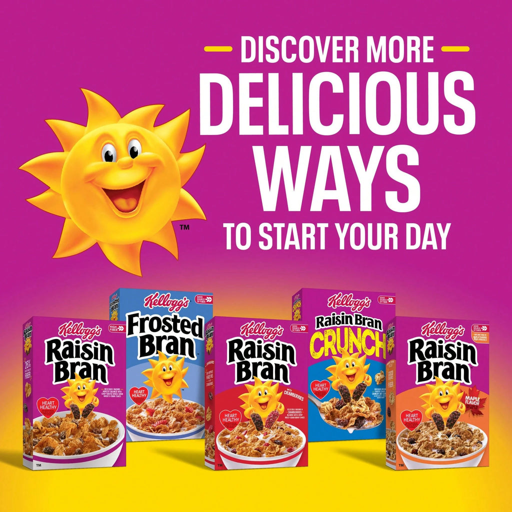 Kellogg’s Raisin Bran Breakfast Cereal – High Fiber Whole Grain (20.9 oz Large Size)