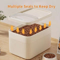 Large Airtight Pet Food Storage Container – Easy-Open Leak-Proof Dry Food Dispenser for Dogs, Cats & Small Pets (White)