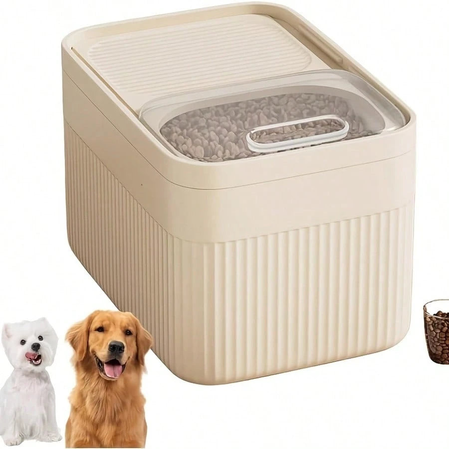Large Airtight Pet Food Storage Container – Easy-Open Leak-Proof Dry Food Dispenser for Dogs, Cats & Small Pets (White)