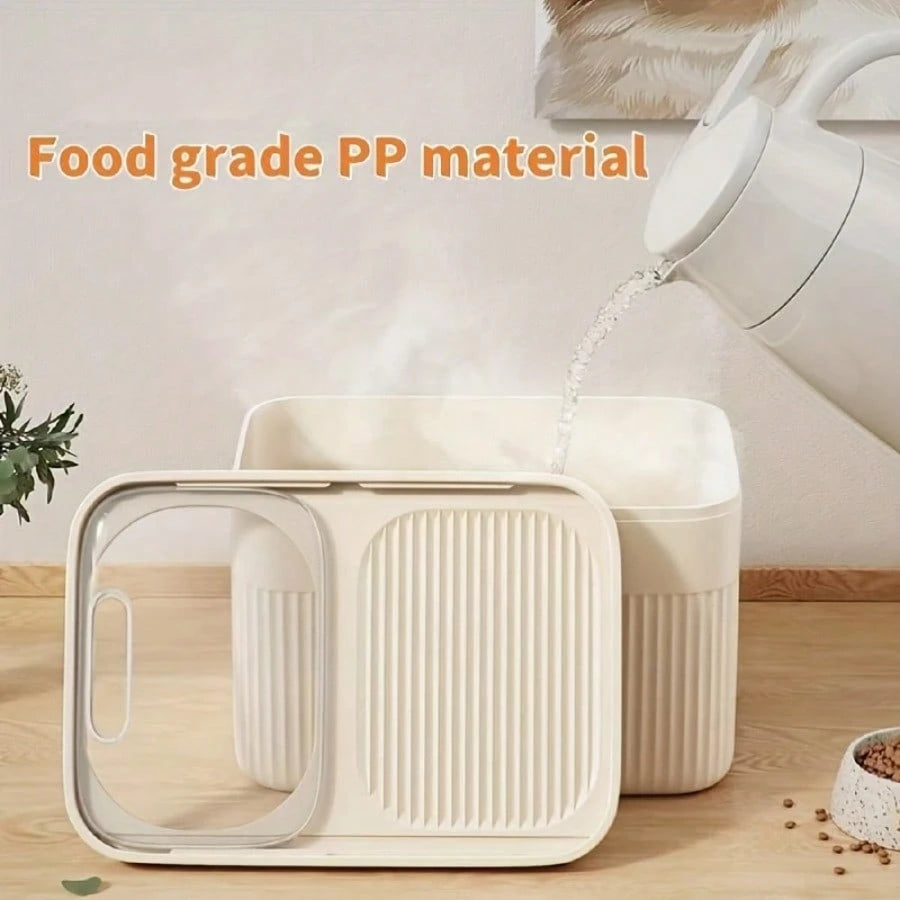 Large Airtight Pet Food Storage Container – Easy-Open Leak-Proof Dry Food Dispenser for Dogs, Cats & Small Pets (White)