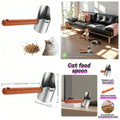 Multi-Pet Food Scoop – Carbon Steel Measuring Scoop with Wooden Handle for Dogs, Cats, Birds & Rabbits